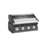 1600 Series Dark 4 Burner Built In BBQ w/ Cast Iron Burners & Grills