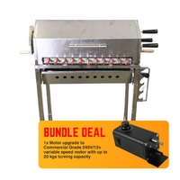 Cyprus Grill NEW with height adjustment Stainless Steel BBQ Spit Rotisserie - With Hood + 20kg variable speed motor