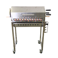 Cyprus Grill NEW with height adjustment Stainless Steel BBQ Spit Rotisserie - With Hood 