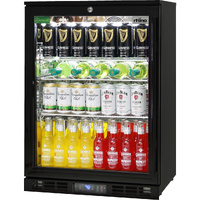 Black Quiet Commercial Glass 1 Door Bar Fridge With Brand Parts And Low Energy Consumption