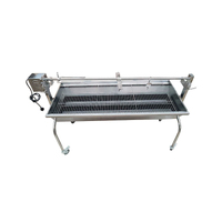 The BBQ Store Stainless Steel 304 Grade Charcoal Rotisserie BBQ (1.3mtr) - BIG SPIT - 40kgs meat capacity Motor!!- SSB-3060
