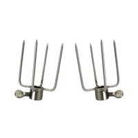 Mini Stainless Steel Round Small 4 Prong Fork Set (Pack of 2) From The BBQ Store - (Round 8mm)  - SSDC-0080