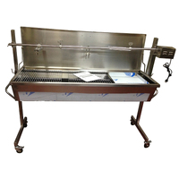 Warrior Heavy Duty 1.5m  Charcoal Rotisserie BBQ Spit - Stainless Steel - 40kgs capacity