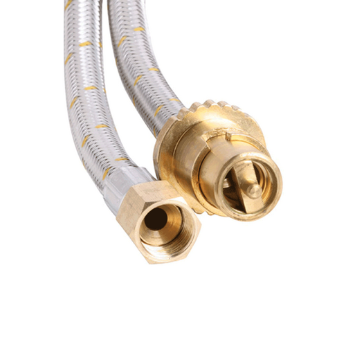 Bromic 2m Stainless Steel Braided Natural Gas hose 3/8 BSP with Bayonet Coupling - 10HZS2000