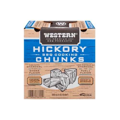 Western Hickory Smoking Wood Chunks - Made in the USA - 78155