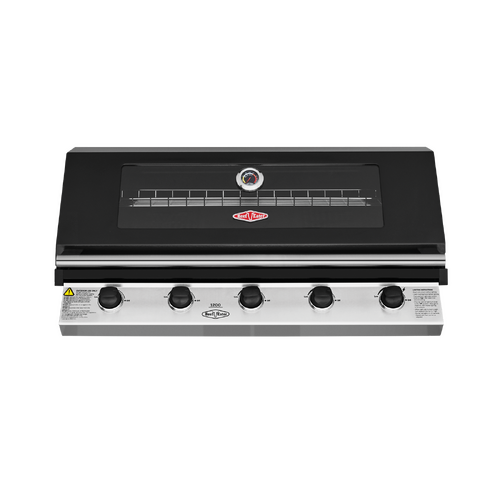1200 Series Black Enamel 5 Burner Built In BBQ w/ Cast Iron Burners & Grills - BBG1250BB