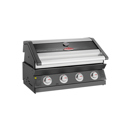 1600 Series Dark 4 Burner Built In BBQ w/ Cast Iron Burners & Grills