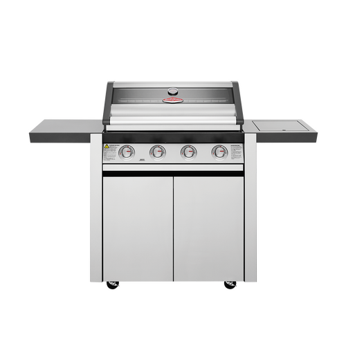 Beefeater 1600 Series Stainless Steel 4 Burner BBQ & Trolley w/ Side Burner, Cast Iron Burners & Grills- BMG1641SA