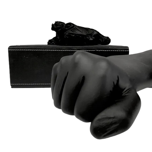 BLACK NITRILE GLOVES POWDER FREE BLACK NITRILE DISPOSABLE GLOVE BOX of 100 (XL) - BNG10-XL
