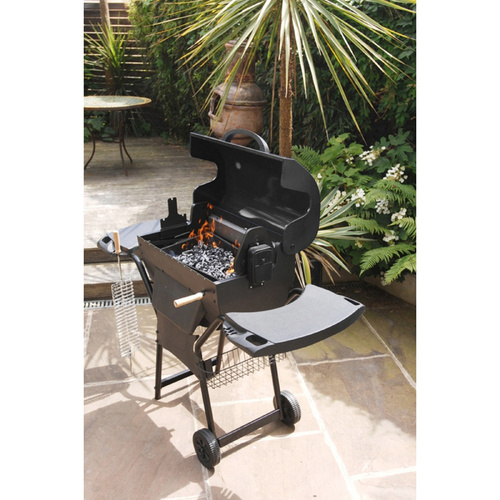 BarbeSkew - The Evolution of Charcoal Rotisseries with Height Adjustable Charcoal Tray and Hood - BS-1110