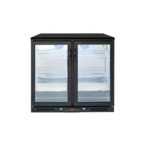 Crossray Double fridge, Black, 208L - FRIDGE-DBBLK