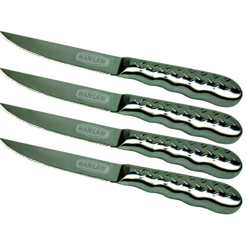 Man Law Stainless Steel Diamond Plate Steak Knife (Set of 4) - MAN-SK1
