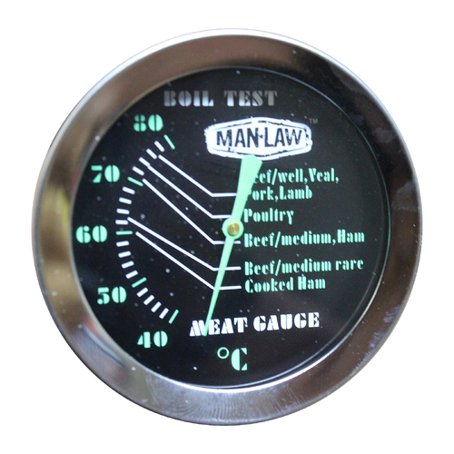Man Law Meat Gauge Thermometer with Glow Dial - Range 40 to 80 Degrees Celsius