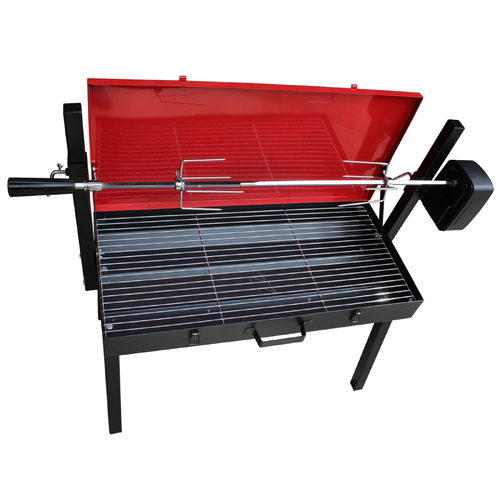 Portable BBQ Rotisserie with Lid