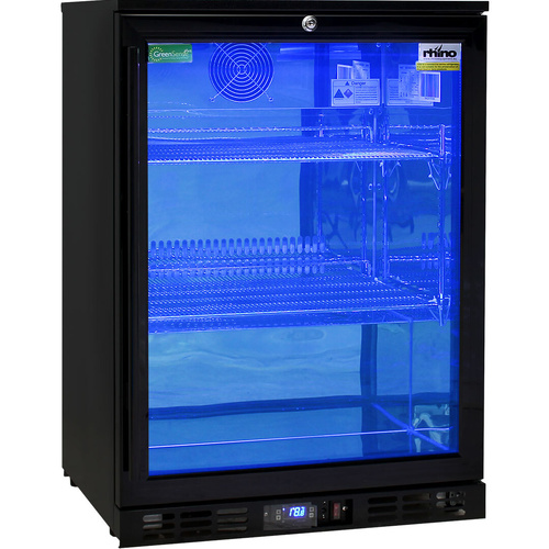 Rhino Night Club Commercial Multi Light Colored Black 1 Door Bar Fridge