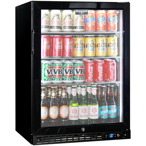 Schmick Quiet Running Front Venting Under Bench Triple Glazed Glass Door Bar Fridge Model SK156R-B