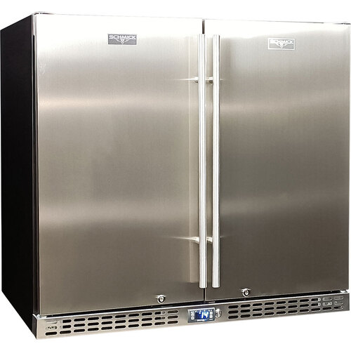 Schmick Twin Door Quiet Running  Solid Stainless Door Energy Efficient Bar Fridge Model SK246-SD
