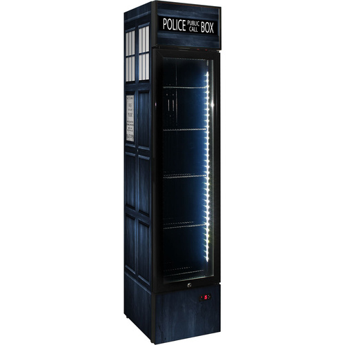 Branded Skinny Upright Bar Fridge With Police Box Design