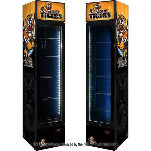 Rugby Tigers Branded Skinny Upright Bar Fridge