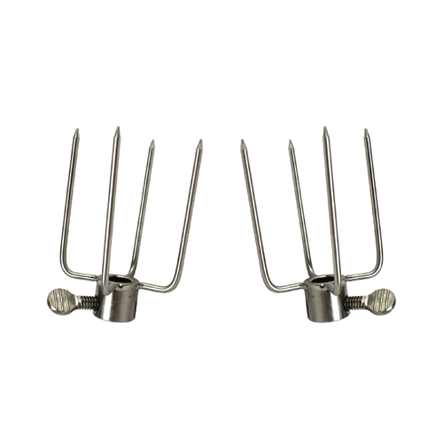 Mini Stainless Steel Round Small 4 Prong Fork Set (Pack of 2) From The BBQ Store - (Round 8mm)  - SSDC-0080
