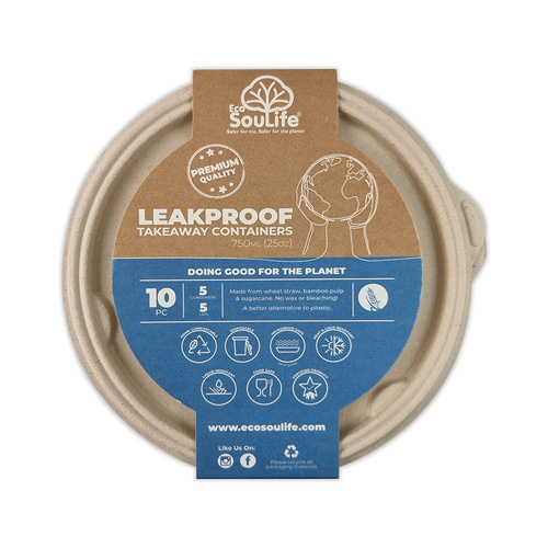 Eco SouLife Harvest Leakproof Container 10PC Pack - 750mL Round