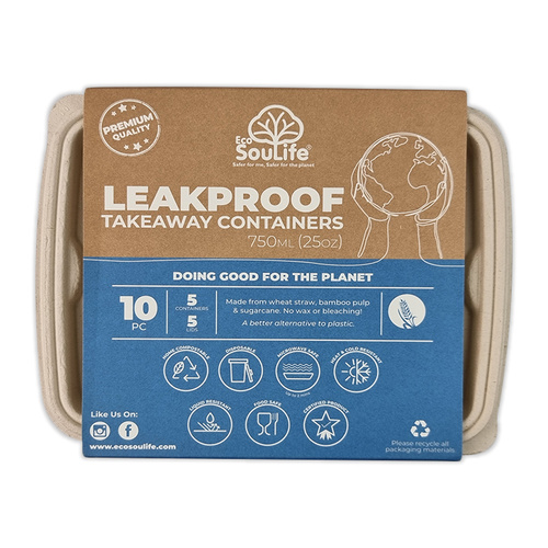 Eco SouLife Harvest Leakproof Container 10PC Pack - 750mL Rectangular